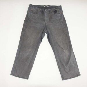 Levi's Women's Ribcage Straight Ankle Jeans Size 16W Gray High Rise Button Fly